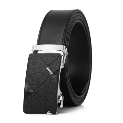 The Latest Designer Men's Pure Leather Automatic Buckle Black Fashionable Business Belt